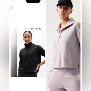 2- Athleta Seasoft Quarter-Zip Tops